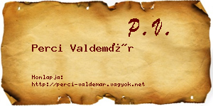 Perci Valdemár névjegykártya